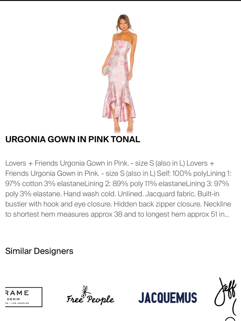 Lovers + Friends Urgonia Gown In Pink Tonal - Picture 4 of 11
